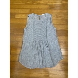 Women's‎ BeachLunchLounge Grey Flowy Linen Sleeveless Shirt Small